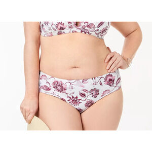 Becca Reversible Purple Pink Peacock Hipster Swim Bikini Bottom 2X 20W-22W NEW